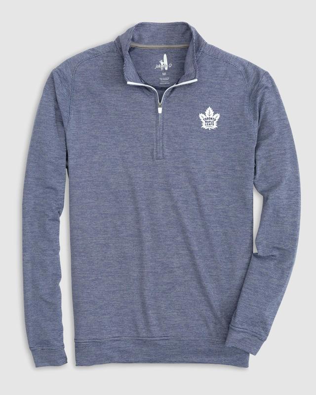 johnnie-O Toronto Maple Leafs Vaughn Striped Performance 1/4 Zip Product Image