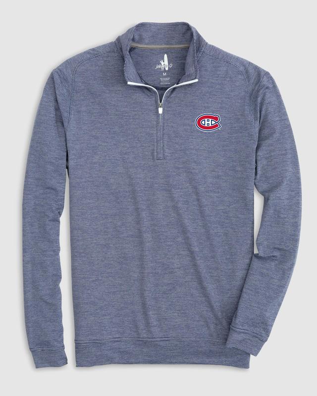 johnnie-O Montreal Canadiens Vaughn Striped Performance 1/4 Zip Product Image