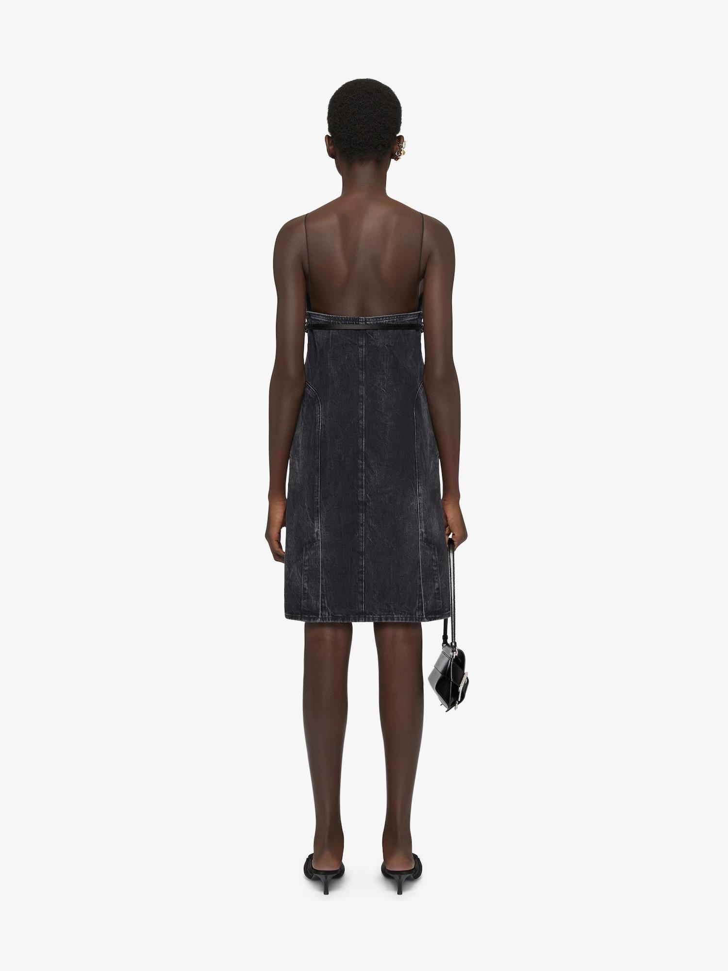 Voyou straps dress in denim Product Image