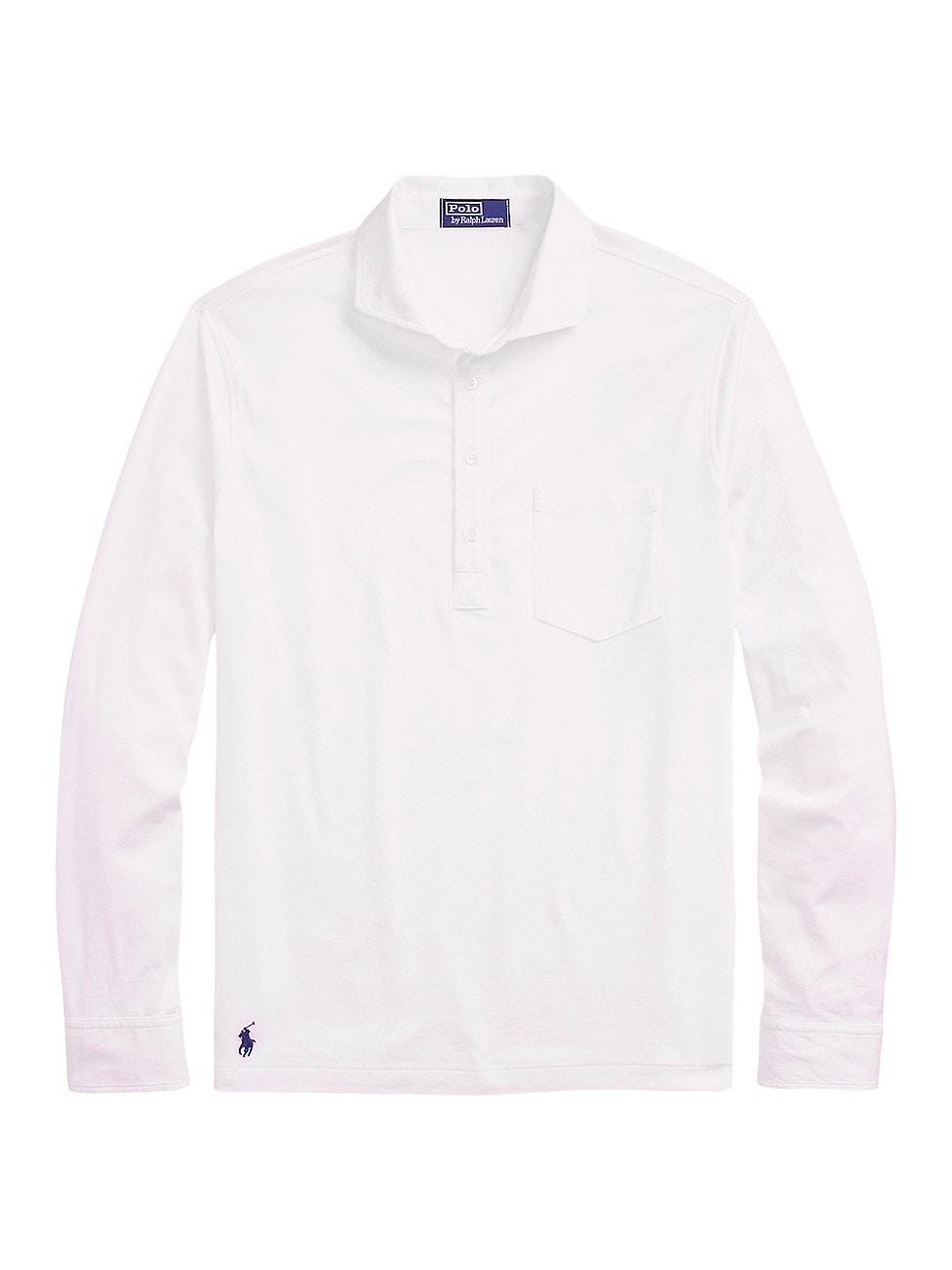 Mens Lisle Cotton Long-Sleeve Polo Shirt product image