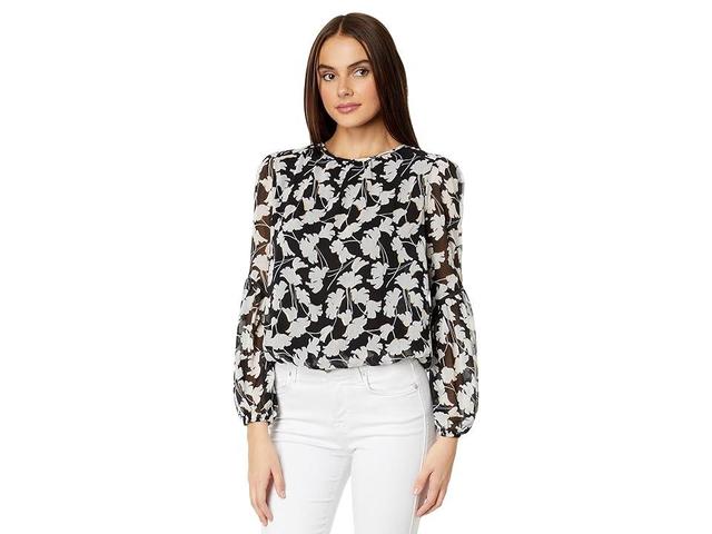 Tommy Hilfiger Abstract Floral Blouse (Black Women's Clothing Product Image