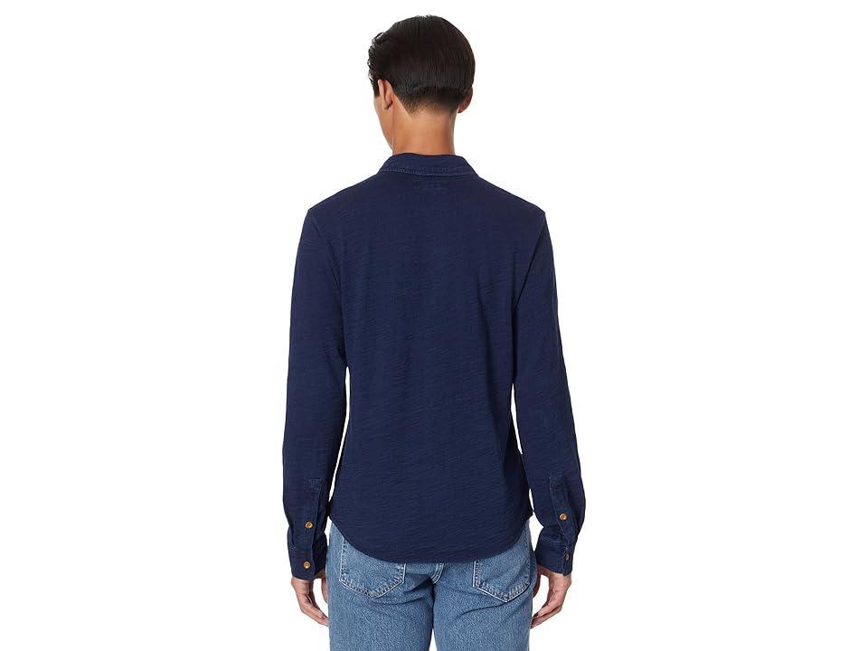 Lucky Brand Indigo Knit Button-Down Shirt (Dark Indigo) Men's Clothing Product Image