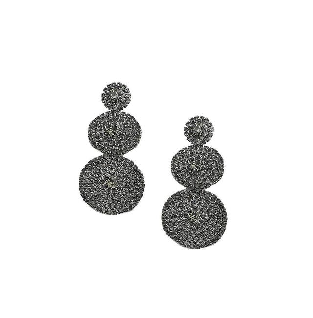 Sohi Womens Black Circular Cluster Drop Earrings Product Image