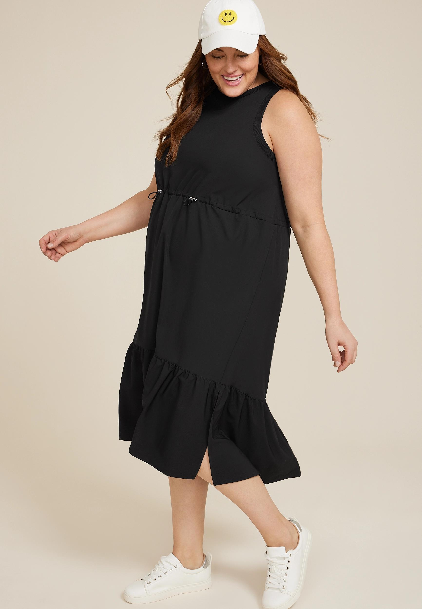 Maurices Plus Size Womens Sleeveless Tiered Midi Dress Size 4X Product Image