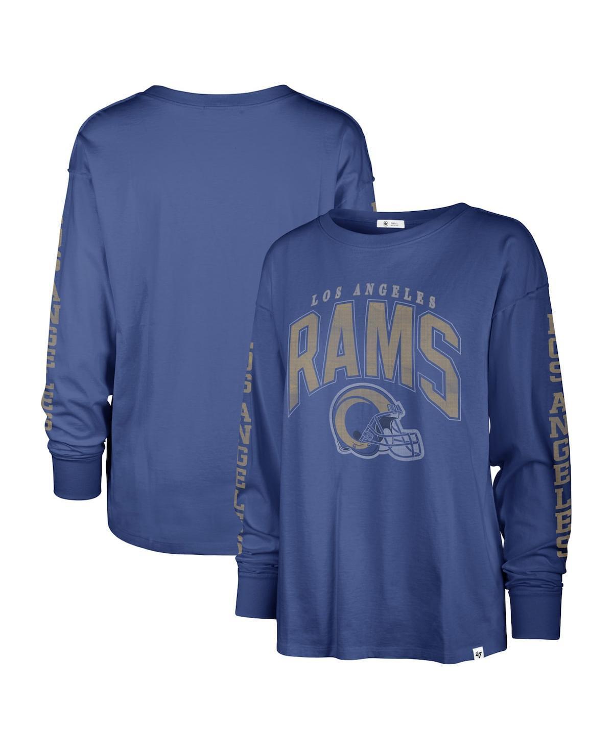 Womens 47 Brand Royal Distressed Los Angeles Rams Tom Cat Long Sleeve T-shirt Product Image