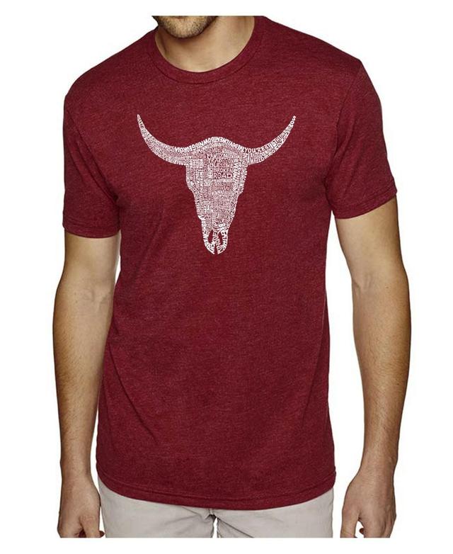 La Pop Art Mens Premium Word Art T-Shirt - Cowskull Country Hits Product Image