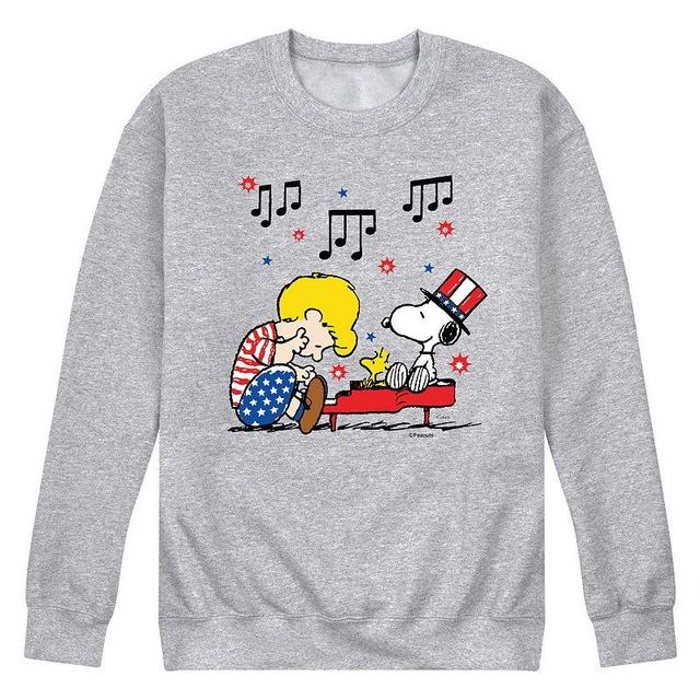 Mens Peanuts American Fleece Sweatshirt Med Grey Product Image