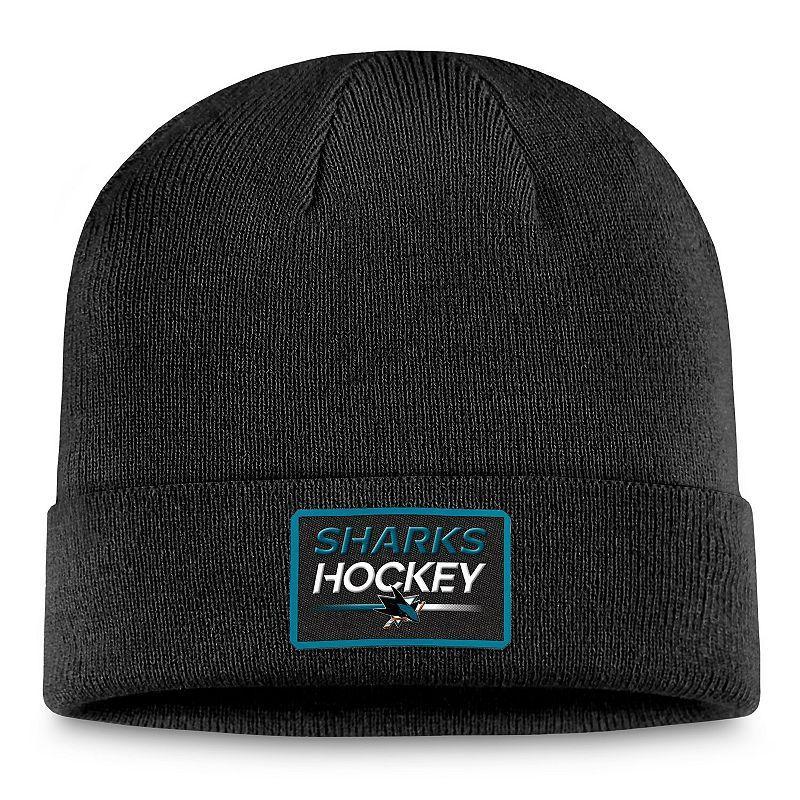 Mens Fanatics Branded Black San Jose Sharks Authentic Pro Cuffed Knit Hat Product Image