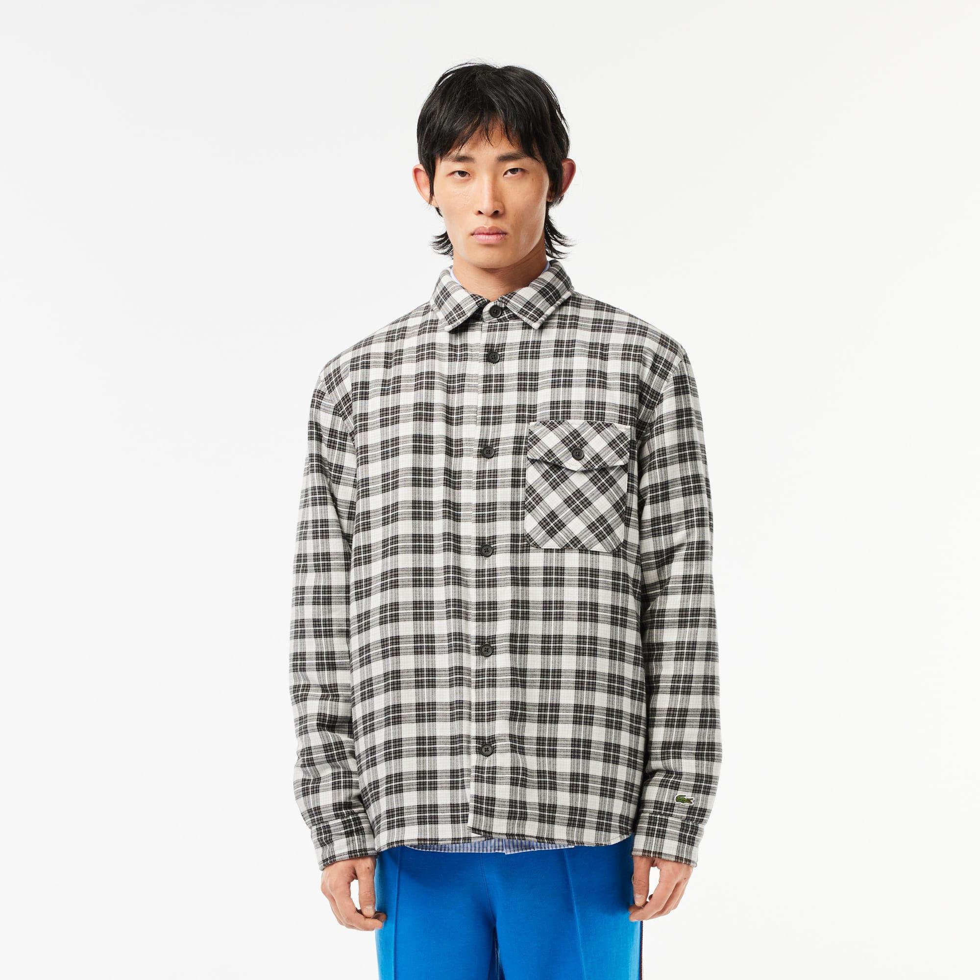 Men's Checked Overshirt with Quilted Lining Product Image