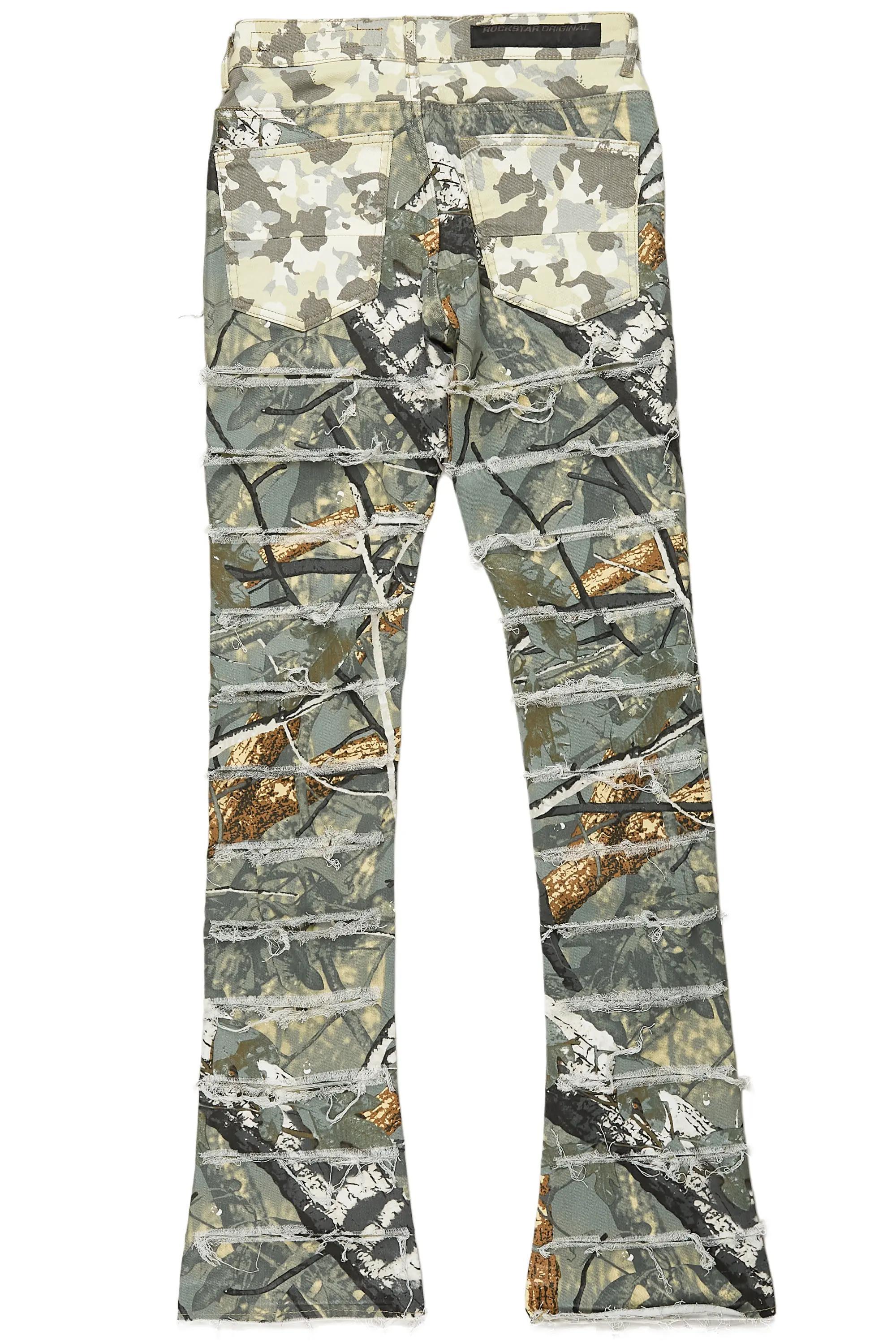 Miguelo Tree Camo Stacked Flare Jean Male Product Image