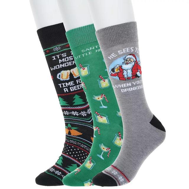 Mens 3-Pack Holiday Crew Socks Product Image