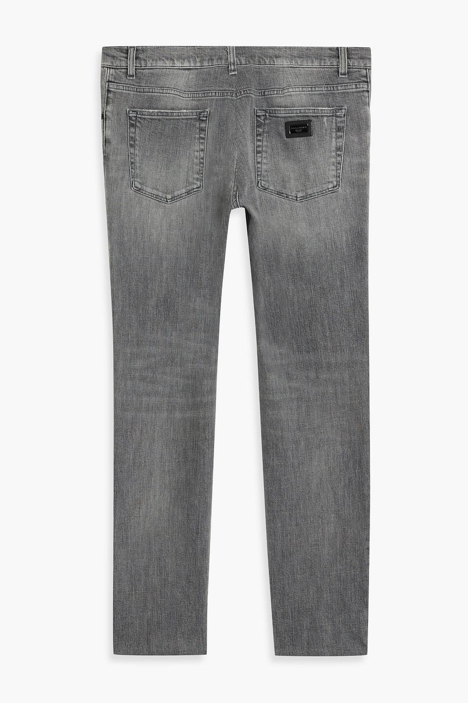 Distressed Denim Jeans In Gray Product Image