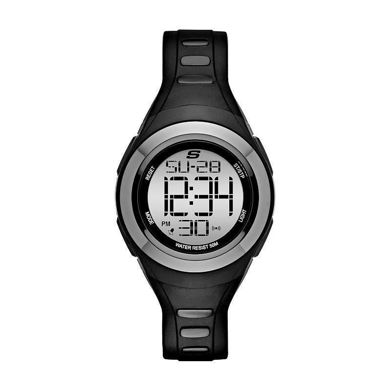 Skechers Womens Tennyson Digital Molded Silicone Watch Black Product Image