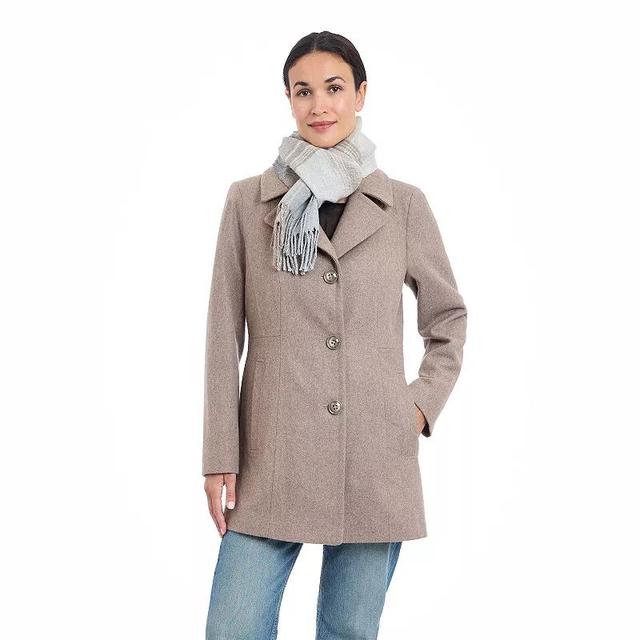 Womens London Fog Single Breasted Coat & Scarf Product Image