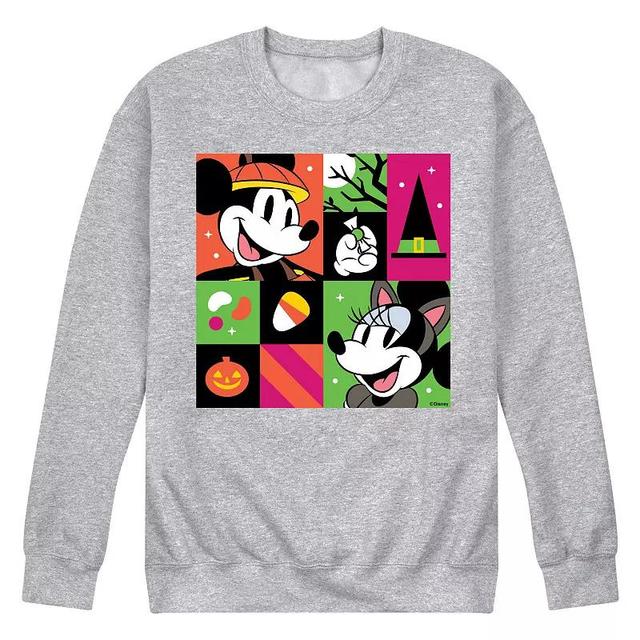 Disneys Mickey & Minnie Mouse Mens Trick Or Treat Grid Fleece Sweatshirt Product Image