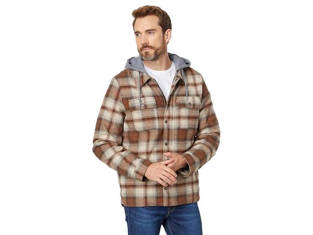 Levi's(r) Washed Cotton Shirt Jacket with A Jersey Hood and Sherpa Lining (Ombre Plaid) Men's Clothing Product Image