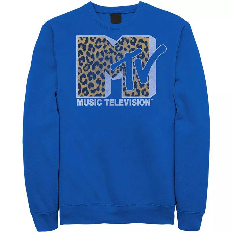 Mens MTV Logo Cheetah Print Sweatshirt Product Image