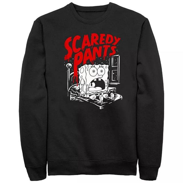 Mens Nickelodeon SpongeBob SquarePants Halloween Scaredy Pants Fleece Sweatshirt Product Image