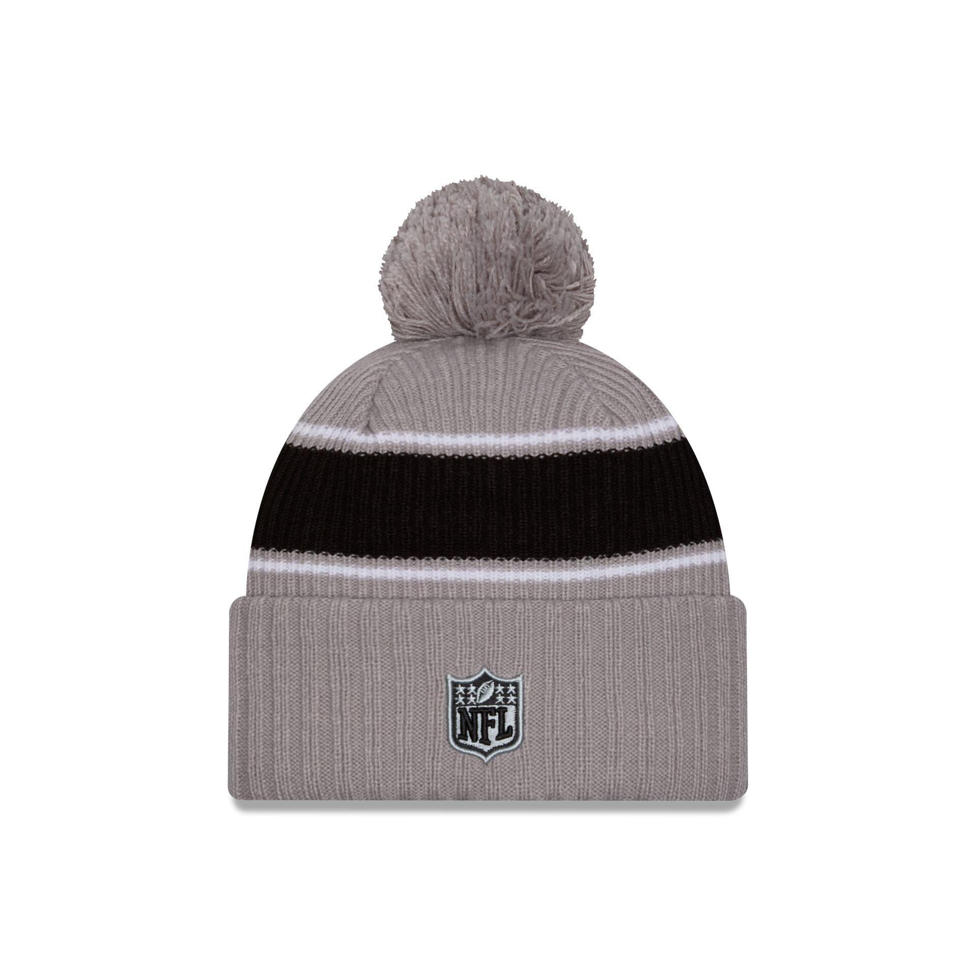 Las Vegas Raiders 2024 Cold Weather Gray Pom Knit Hat Male Product Image