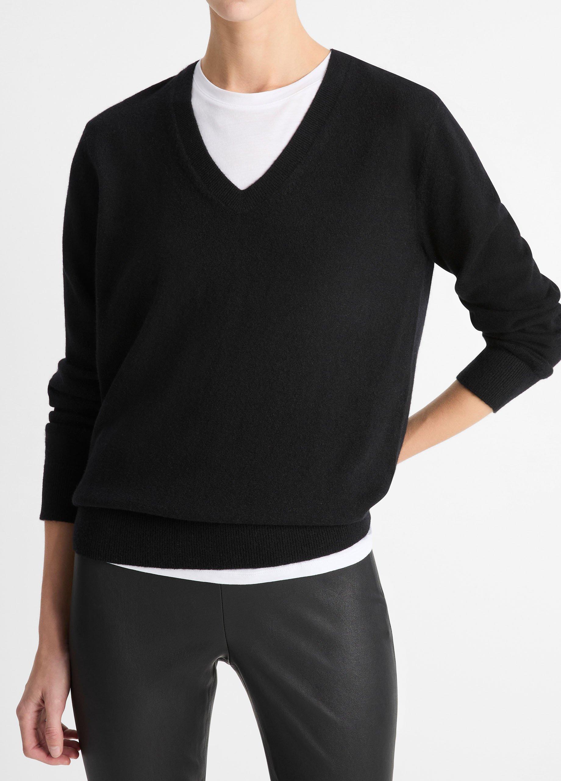 Womens Cashmere Weekend V-Neck Sweater, Heather Steel, Size XXS Vince Product Image