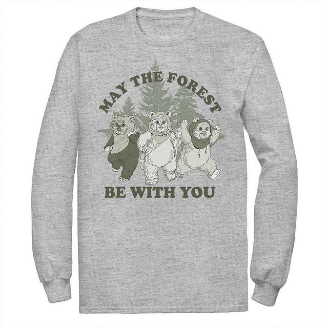 Mens Star Wars Ewoks May The Forest Be With You Tee Athletic Grey Product Image