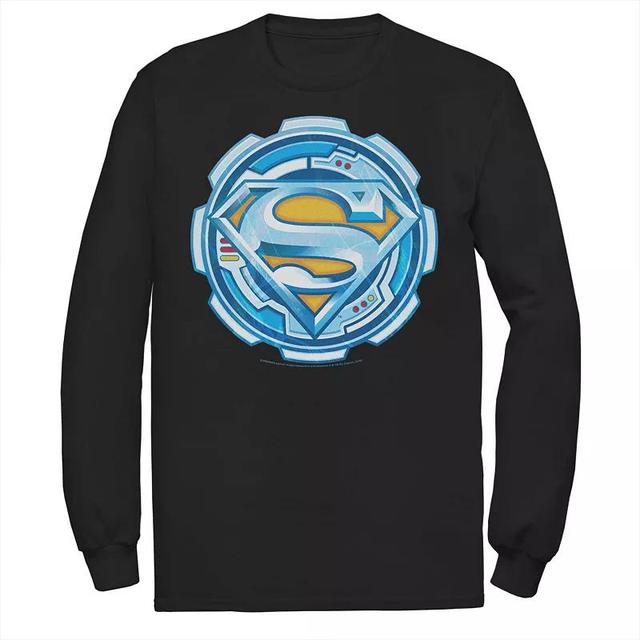 Mens DC Comics Superman Chrome Gear Chest Logo Tee Product Image