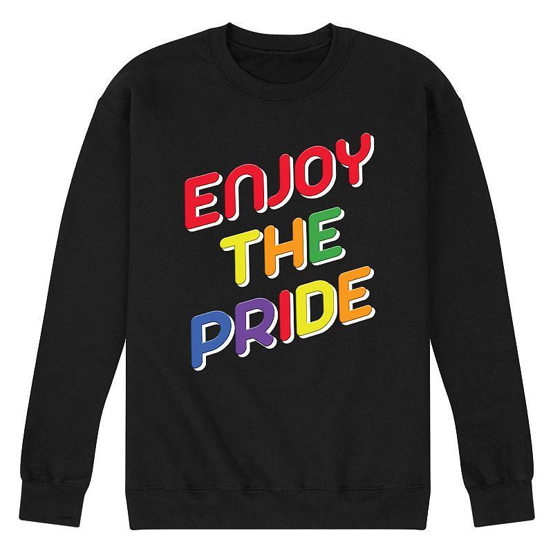 Mens Enjoy The Pride Fleece Sweatshirt Med Grey Product Image