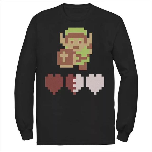 Mens Nintendo Legend Of Zelda Link Heart Meter Pixel Art Portrait Tee Product Image