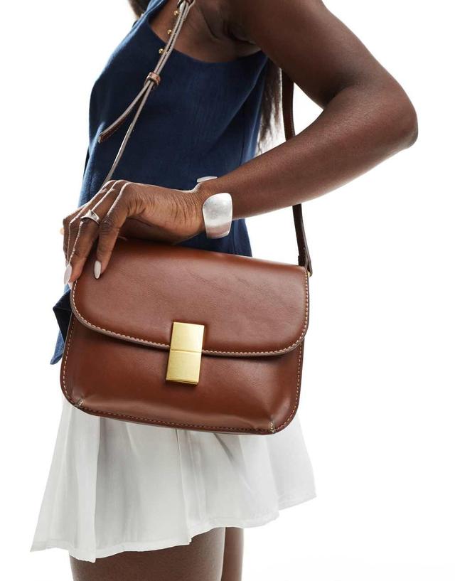 Mango cross body bag in brown Product Image