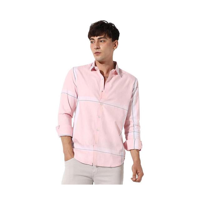 Campus Sutra Mens Pastel Striped Button Up Shirt Product Image