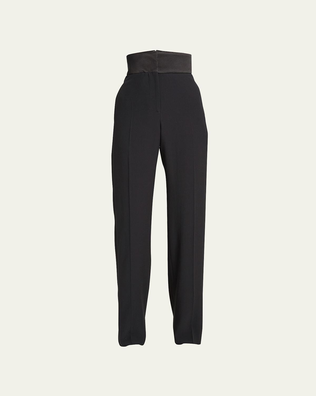 Womens Ultra-High-Rise Straight-Leg Trousers Product Image