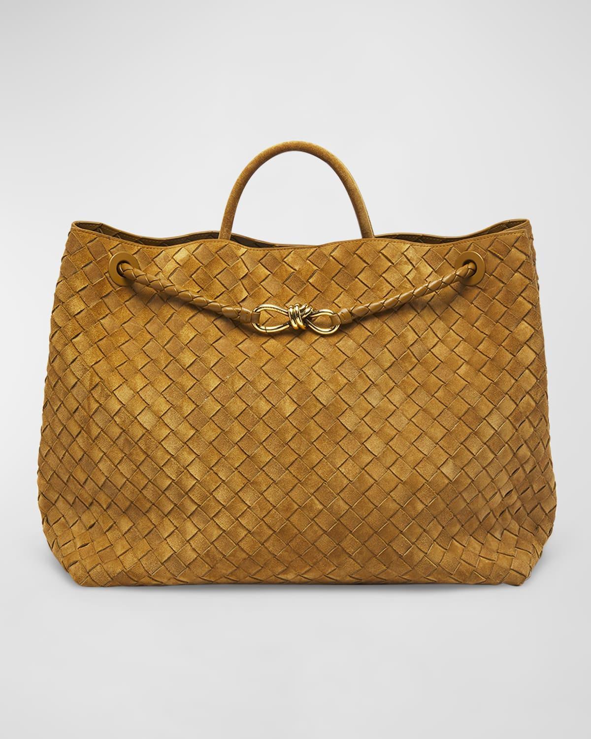 Bottega Veneta Andiamo Suede Large Woven Shoulder Bag Product Image