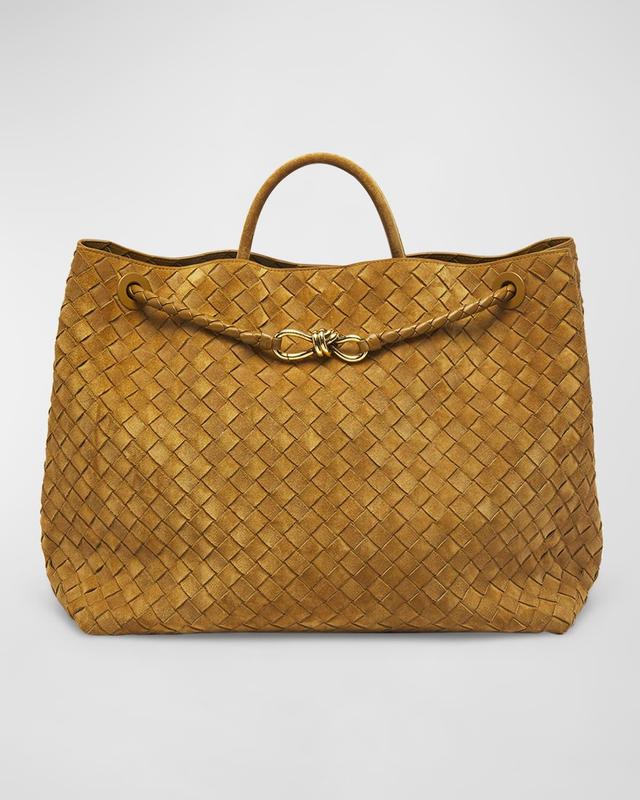 Bottega Veneta Andiamo Suede Large Woven Shoulder Bag Product Image