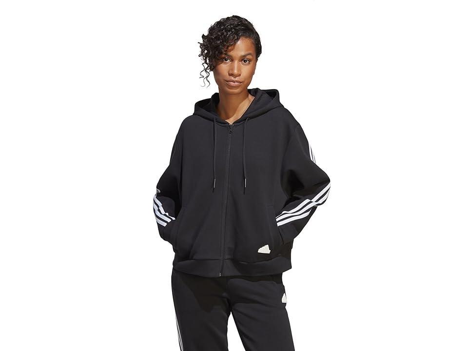 adidas Future Icons 3-Stripes Full Zip Hoodie (Black 1) Women's Clothing Product Image