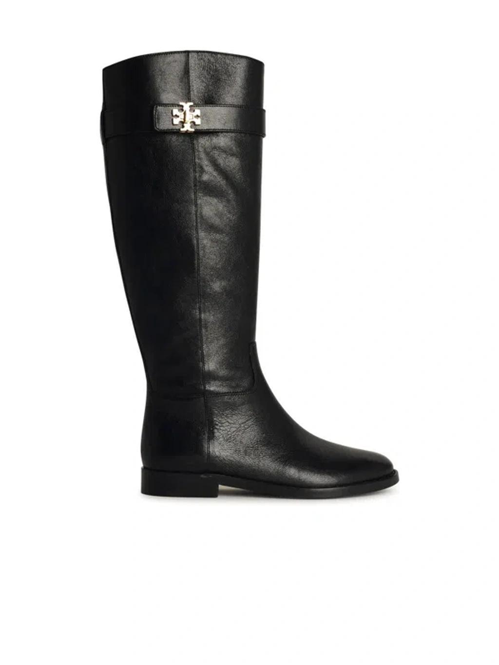 TORY BURCH Lock Ridin Black Leather Boots product image