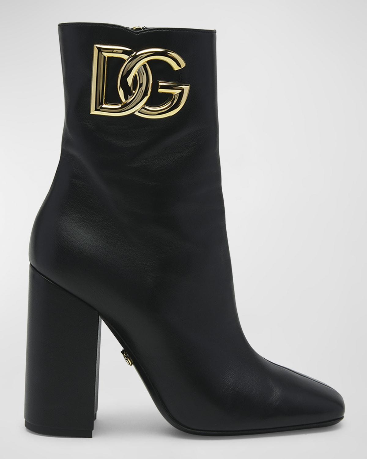 Womens 90MM Leather Logo Booties Product Image