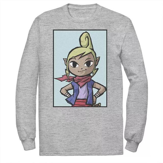 Big & Tall The Legend Of Zelda Wind Waker Tetra Long Sleeve, Mens Athletic Grey Product Image