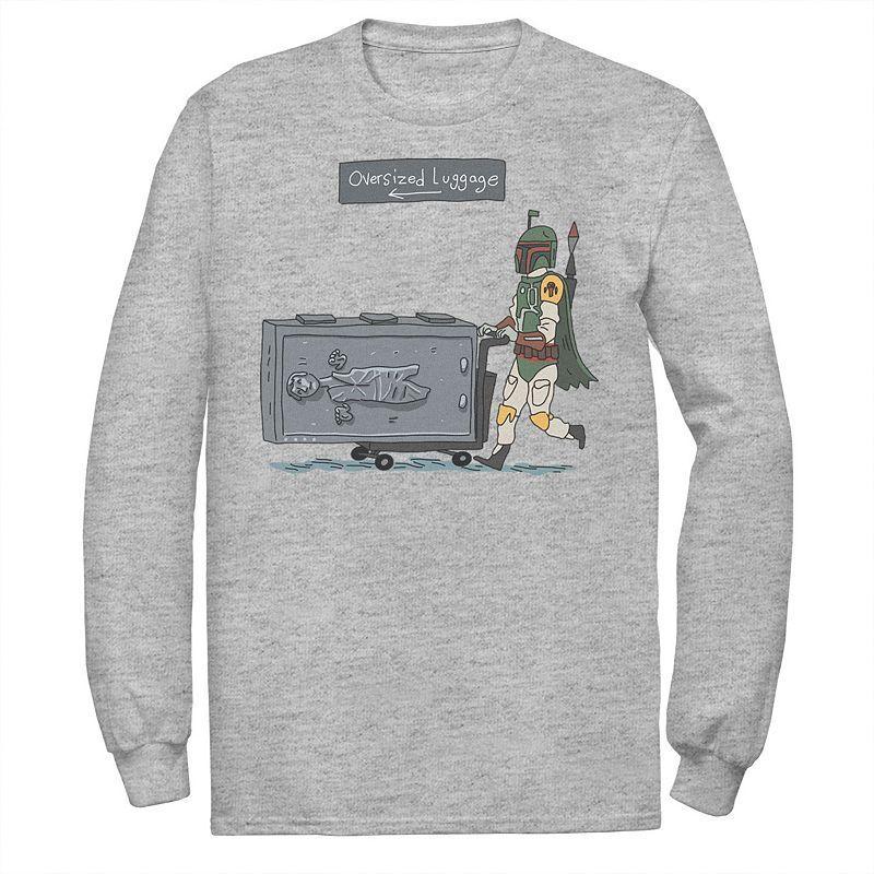 Mens Star Wars Boba Fett Han Solo Oversized Luggage Tee Med Grey Product Image