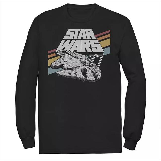 Mens Star Wars Millennium Falcon Retro Rainbow Stripe Tee Product Image