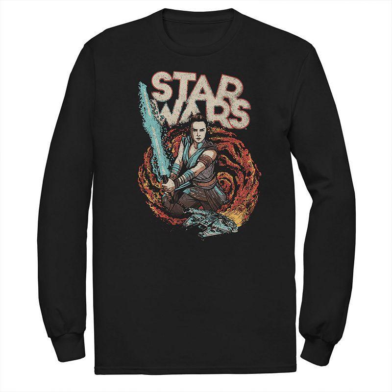 Mens Star Wars The Rise of Skywalker Rey Retro Swirl Long Sleeve Graphic Tee Product Image