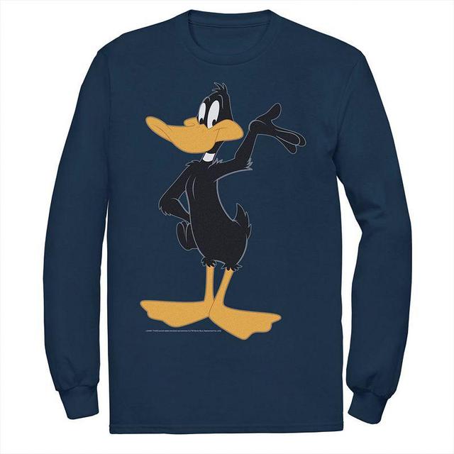 Mens Looney Tunes Daffy Duck Simple Portrait Tee Blue Product Image