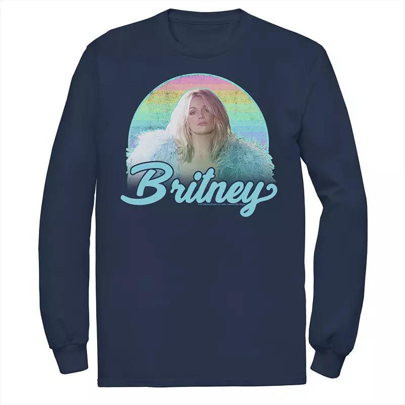 Mens Britney Spears Pastel Rainbow Portrait Tee Blue Product Image