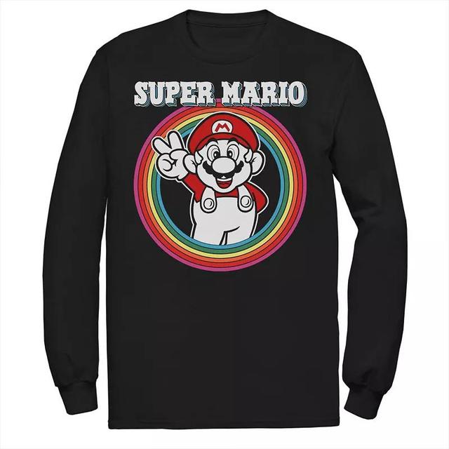 Mens Nintendo Super Mario Rainbow Mario Long Sleeve Tee Product Image