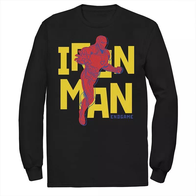 Mens Marvel Iron Man Pop Style Portrait Logo Long Sleeve Graphic Tee Product Image