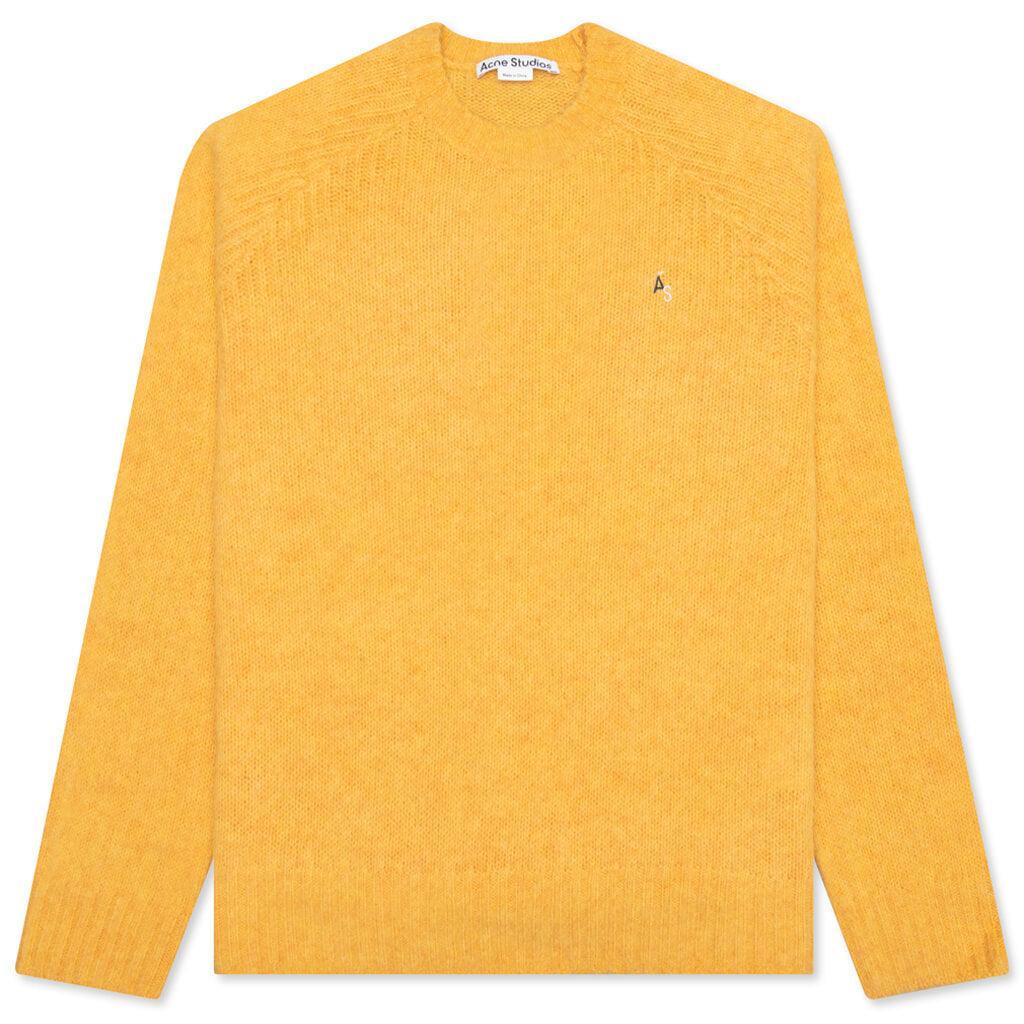 Crew Neck Knitted Sweater - Yellow Male Product Image