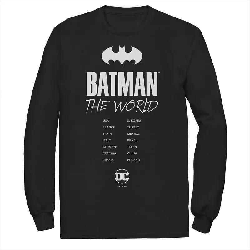 Mens Batman: The World White Bat Logo Stamp Tee, Boys Product Image