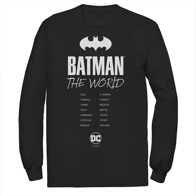 Mens Batman: The World White Bat Logo Stamp Tee, Boys Product Image