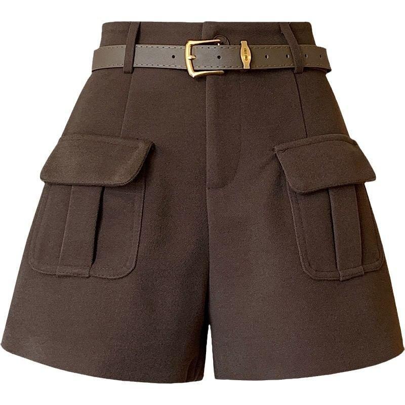 High Waist Plain Shorts Product Image