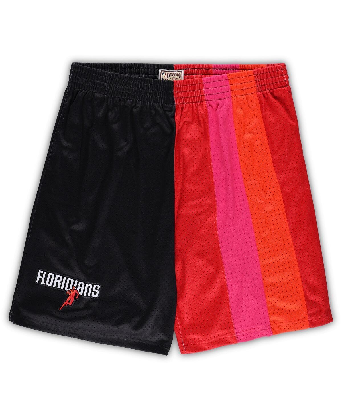 Mens Mitchell & Ness /Red Miami Heat Big & Tall Hardwood Classics Split Swingman Shorts Product Image