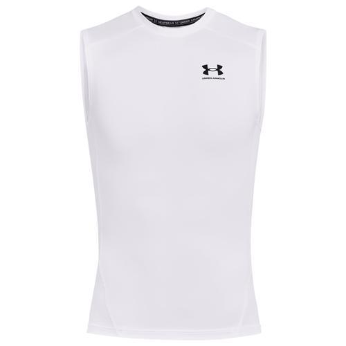 Under Armour Mens Under Armour HeatGear Armour Compression S/L Shirt - Mens White/Black Product Image